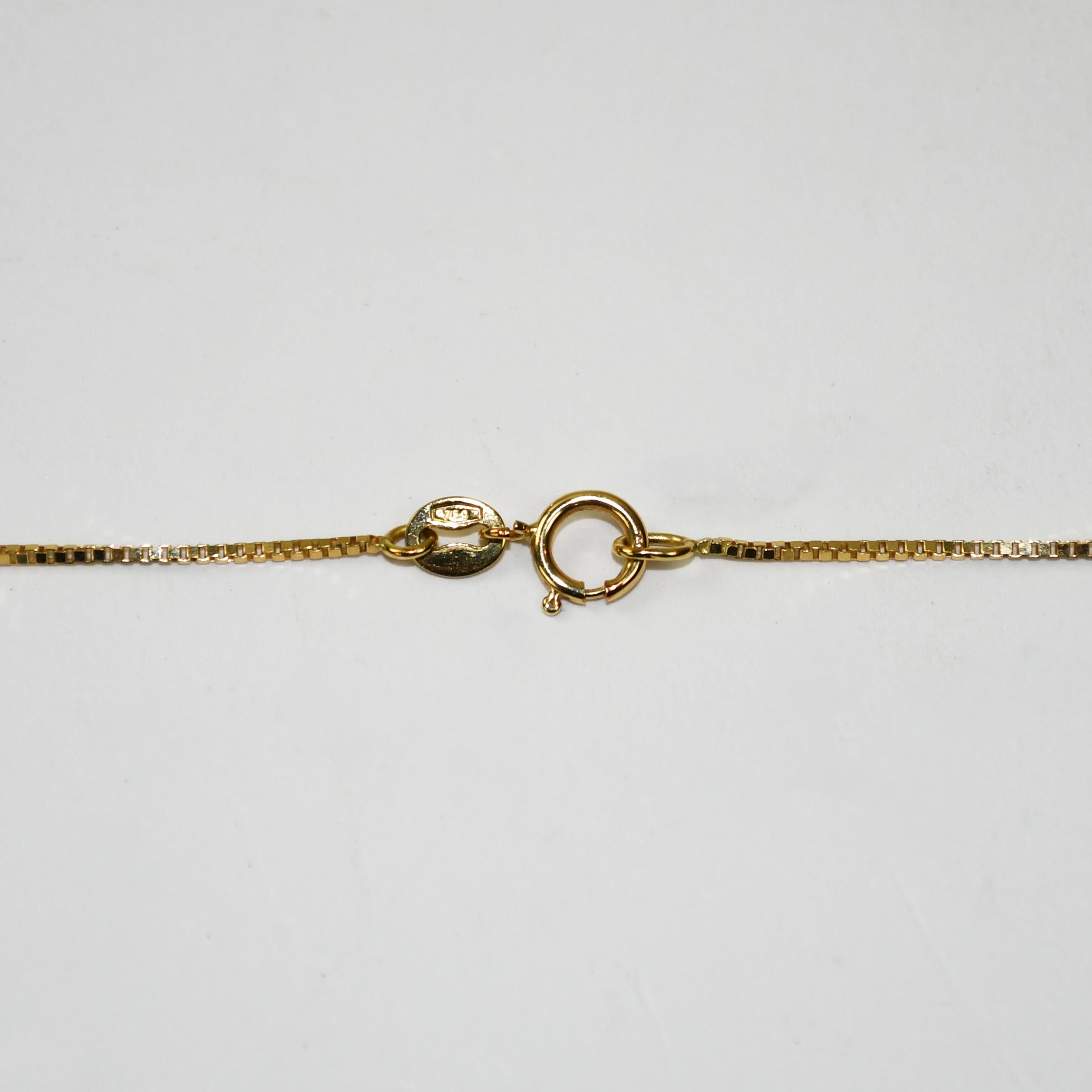 18K Yellow Gold Blue Topaz Necklace 4.5g Corte pera en venta
