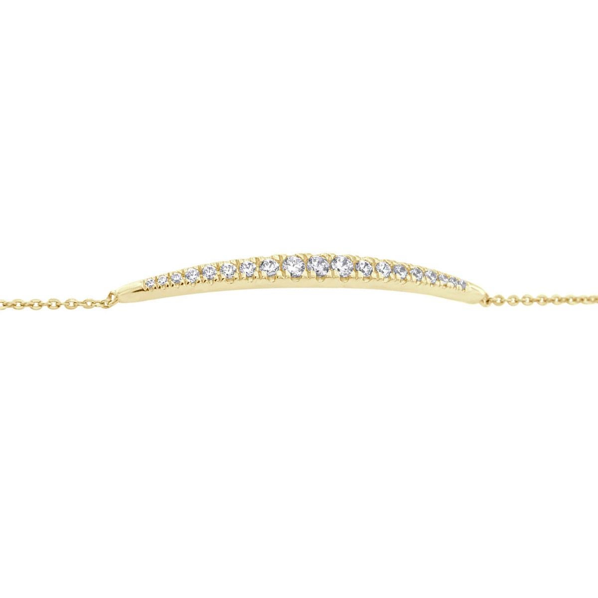 18K Gelbgold Diamant-Armband '1/2 Ct. tw' (Rundschliff) im Angebot