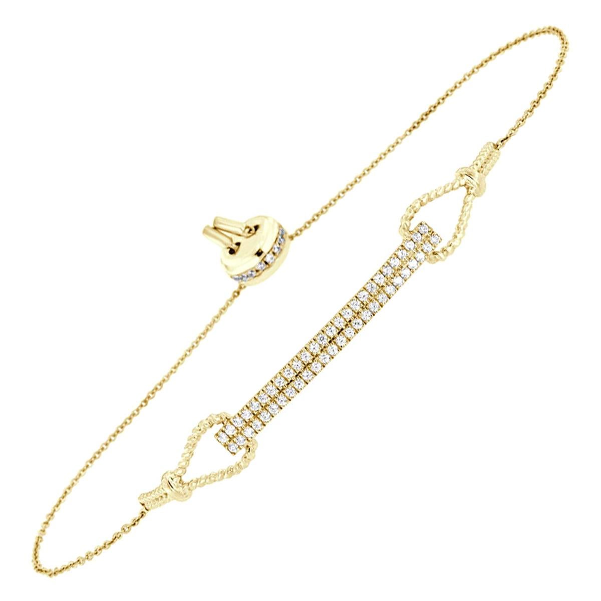18K Yellow Gold Bolo Diamond Bracelet '1/2 Ct. tw' For Sale