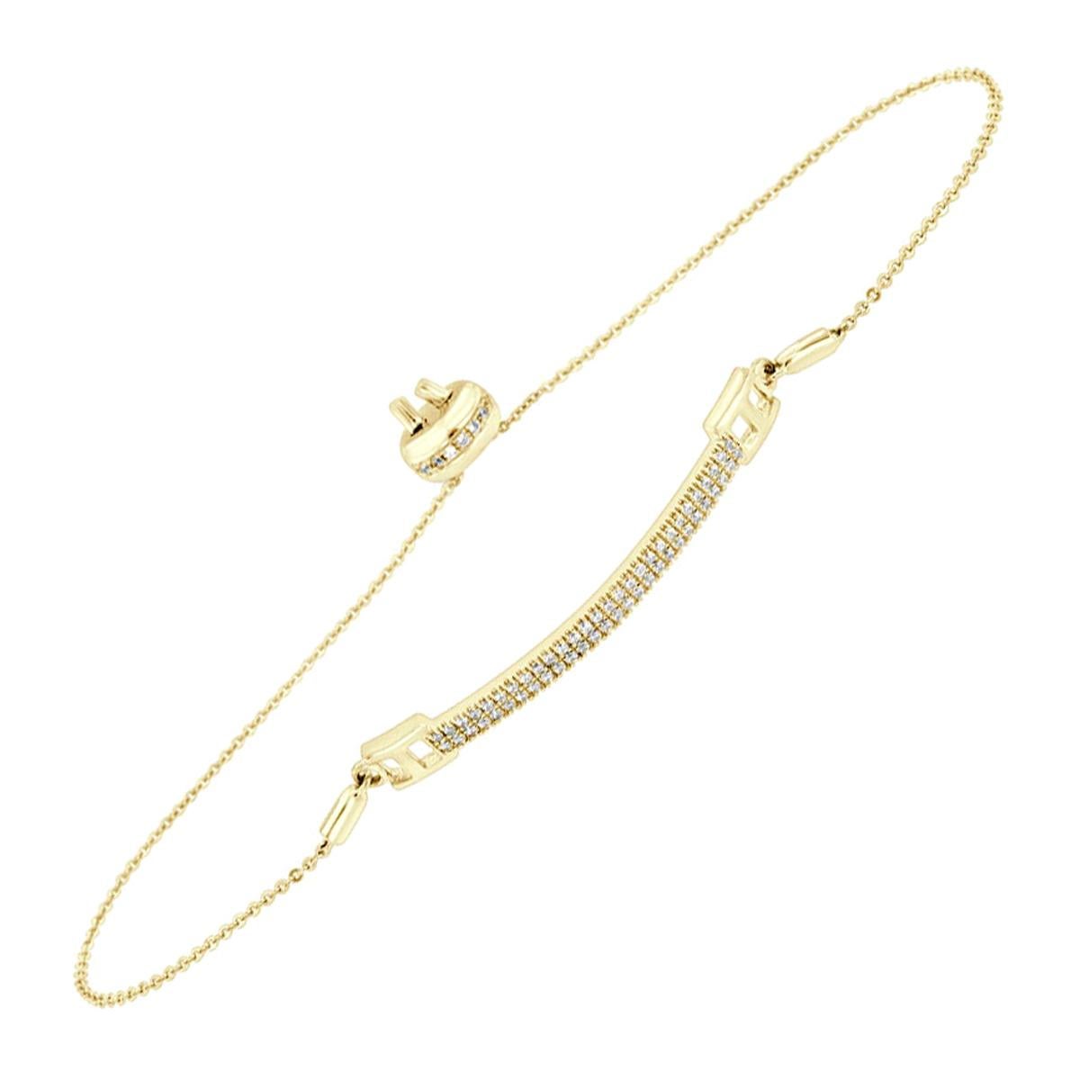 Bracelet Bolo en or jaune 18 carats avec diamants de 1/2 carat tw