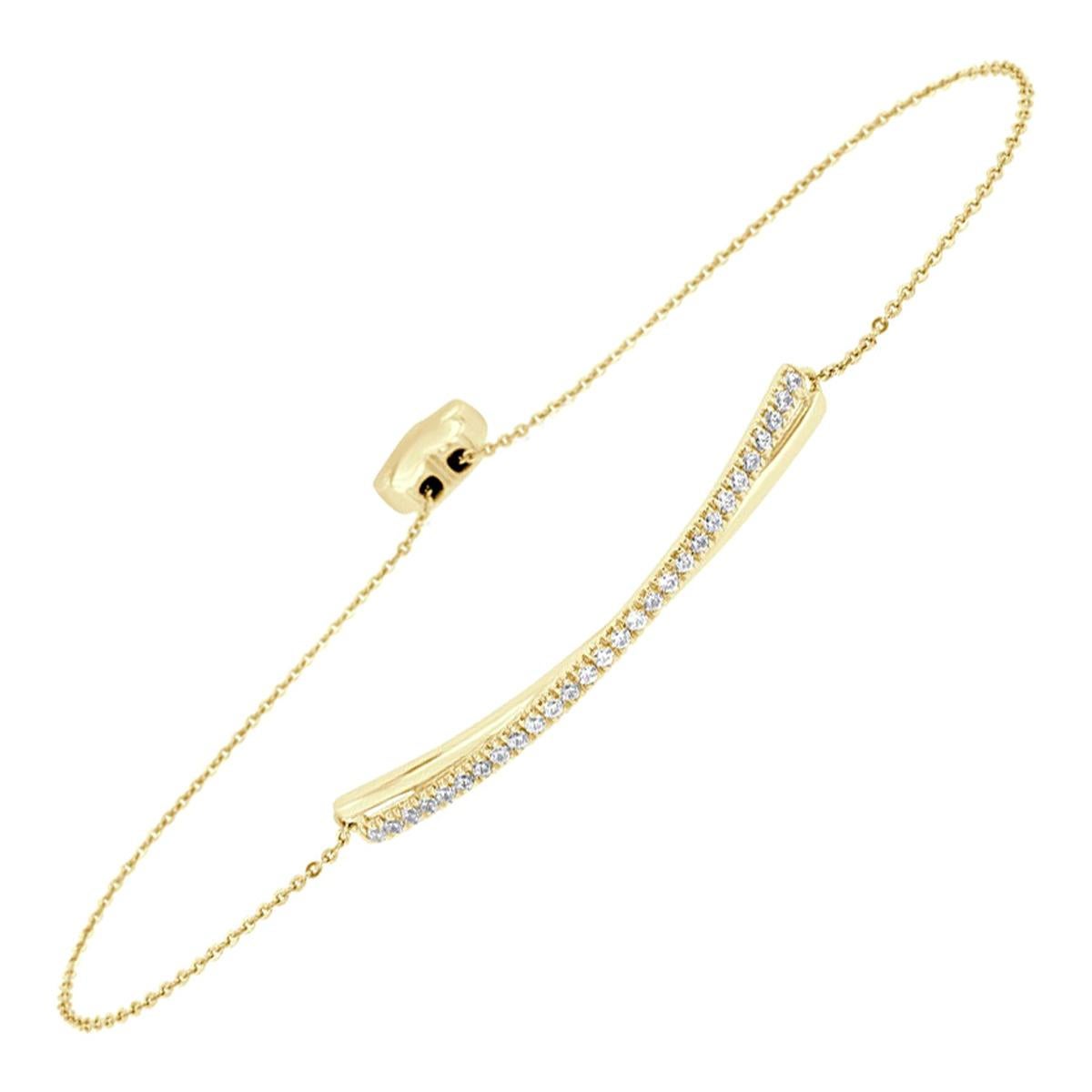 18K Yellow Gold Bolo Diamond Bracelet '2/5 Ct. tw' For Sale