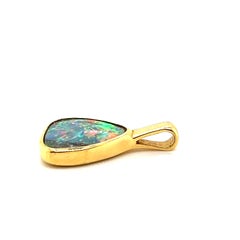18k Yellow Gold Boulder Opal Pendant