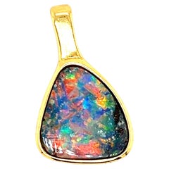 18k Yellow Gold Boulder Opal Pendant