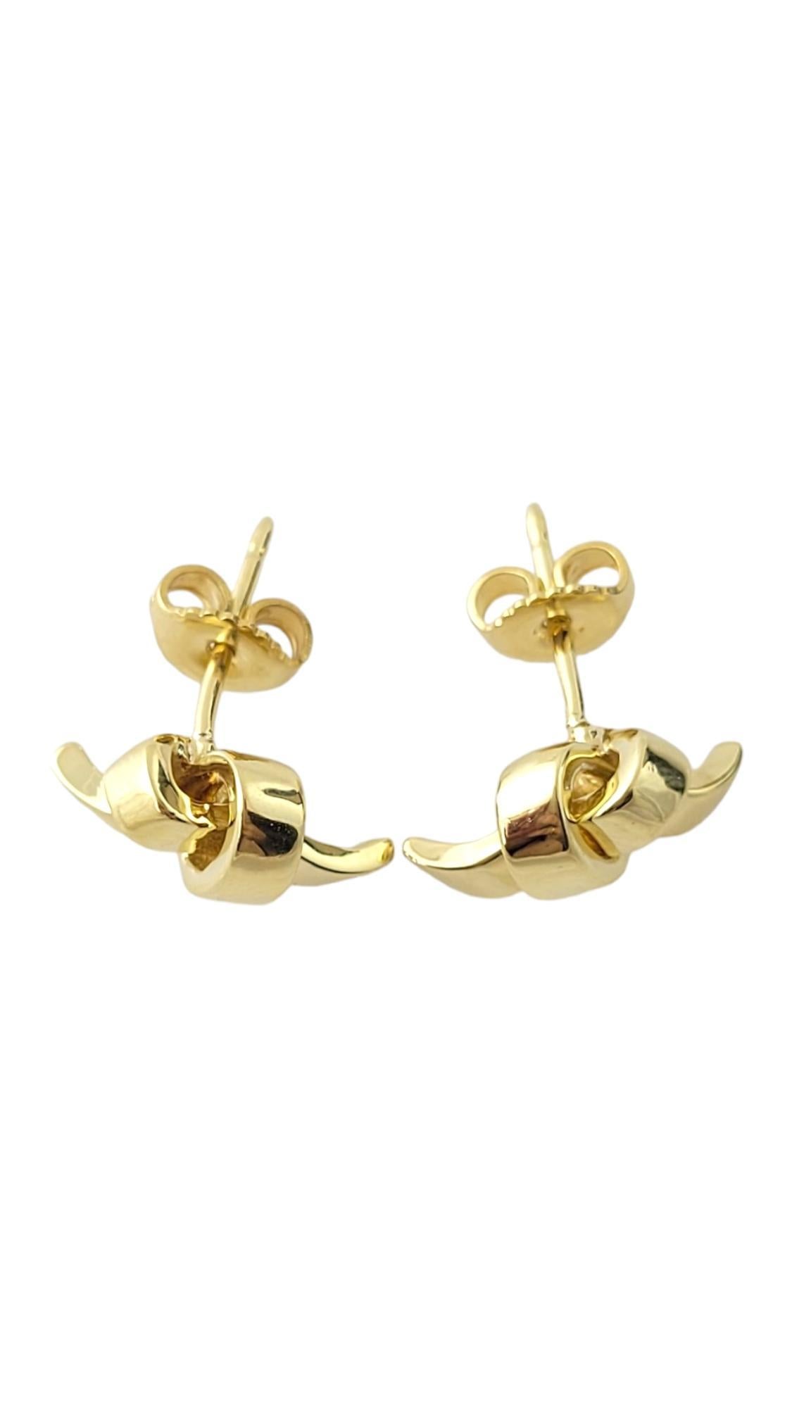 Women's 18K Yellow Gold Bow Stud Earrings #16874 For Sale