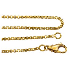 18K Yellow Gold Box Chain Necklace – 1.7mm 31" Length