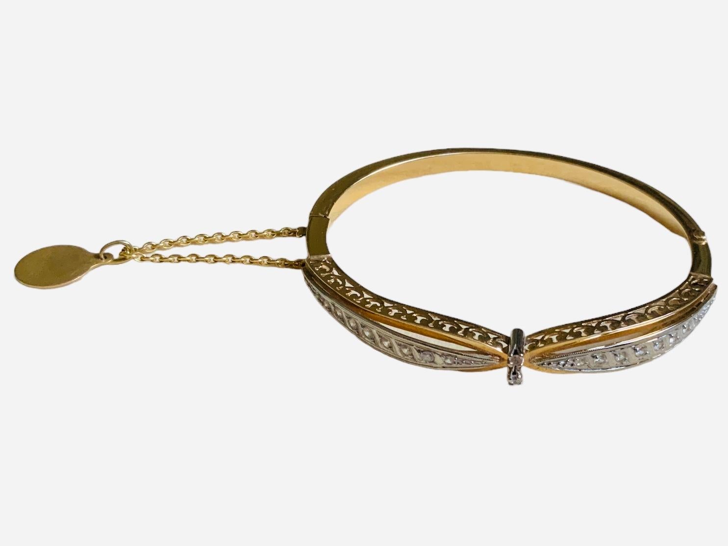 Women's 18K Yellow Gold Bracelet/Bangle For Sale