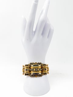 18K Yellow Gold Bracelet, Victorian Era, Black Enamel, 1850–1880
