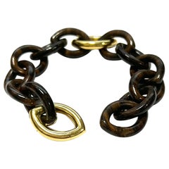 Bracciale in oro giallo 18k con palissandro