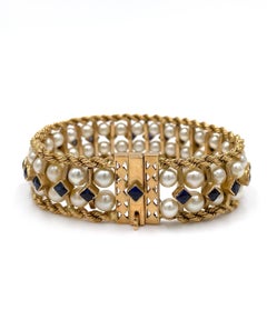 18K Yellow Gold Bracelet with Pearls