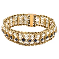 18K Yellow Gold Bracelet with Pearls