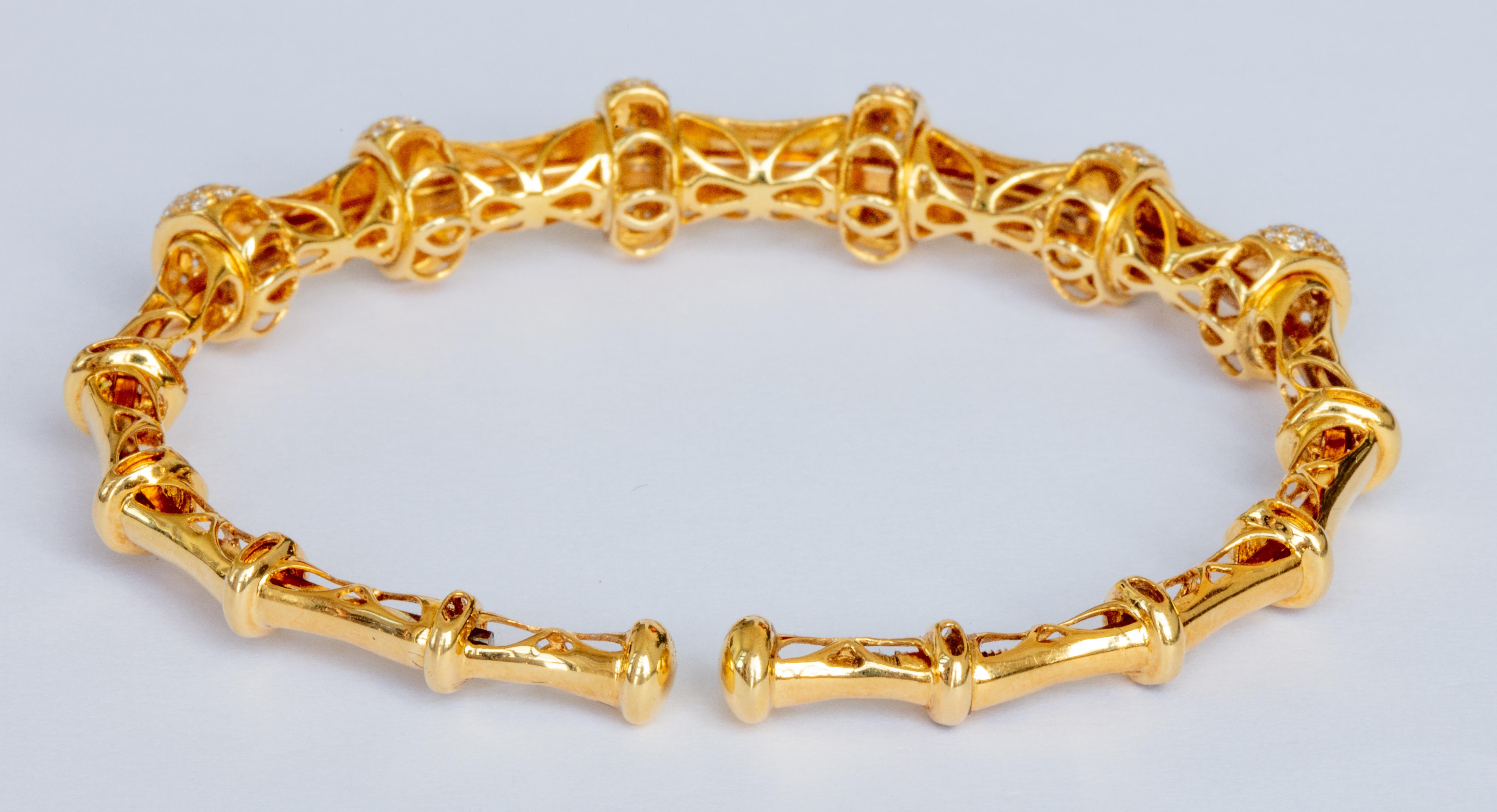  18K Yellow Gold Bracelet with SVI F color Diamonds 
18KY 15.11gm 
186 Round Diamonds - 0.79 cts

Amazing touch to any outfit! 