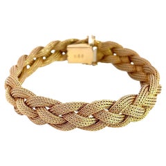 18K Yellow Gold Braided Rope Bracelet