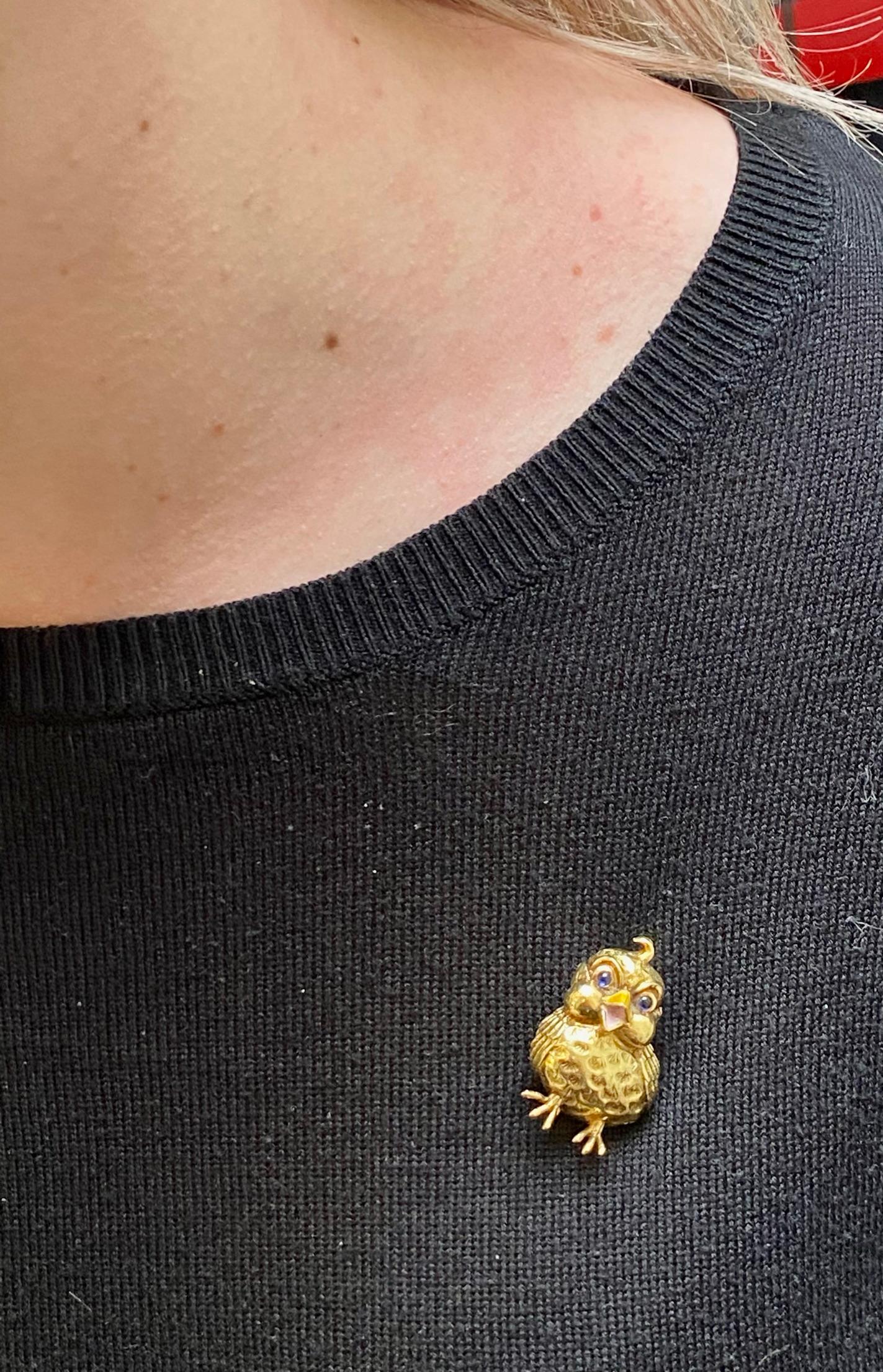 Brosche aus 18 Karat Gelbgold, 'Chick', London, 1970 im Angebot 4