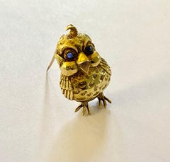 18 Karat Yellow Gold Brooch, 'Chick', London, 1970