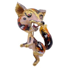 broche de oro amarillo de 18 quilates con diamantes