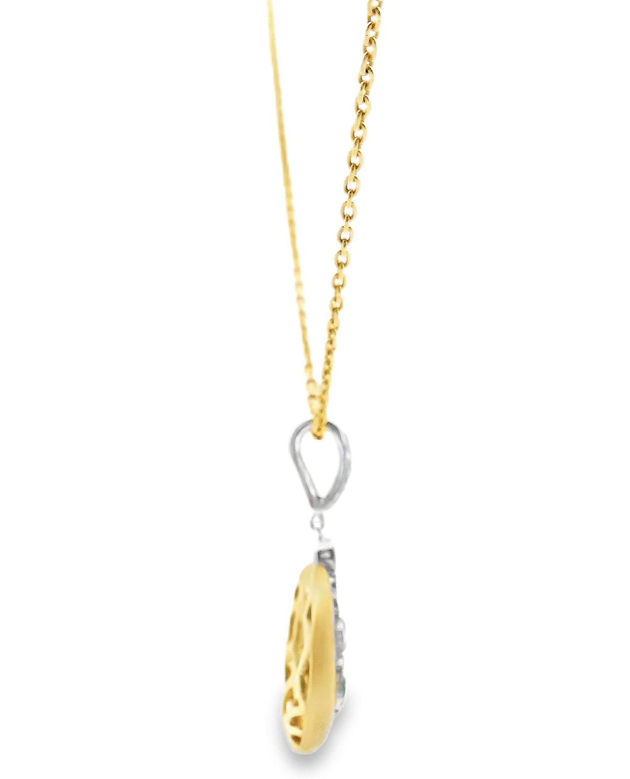 Contemporary 18K Yellow Gold Brown Diamond Necklace For Sale