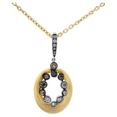 18K Gelbgold Brown Diamant-Halskette