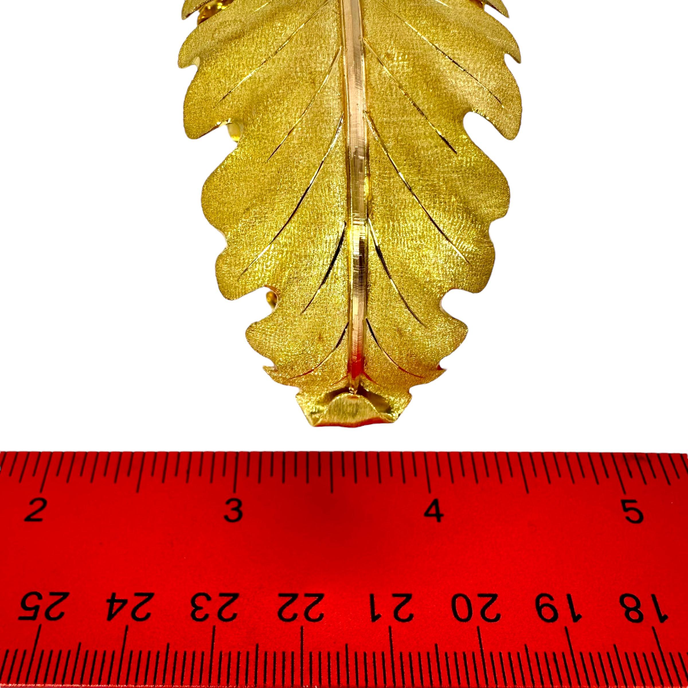 18K Yellow Gold Buccellati Laurel Leaf Bangle Bracelet 1 3/8 Inches Wide 6