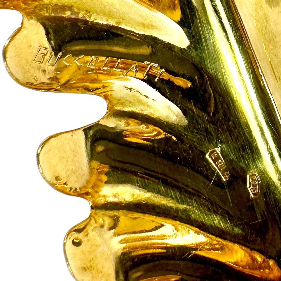 18K Yellow Gold Buccellati Laurel Leaf Bangle Bracelet 1 3/8 Inches Wide 4