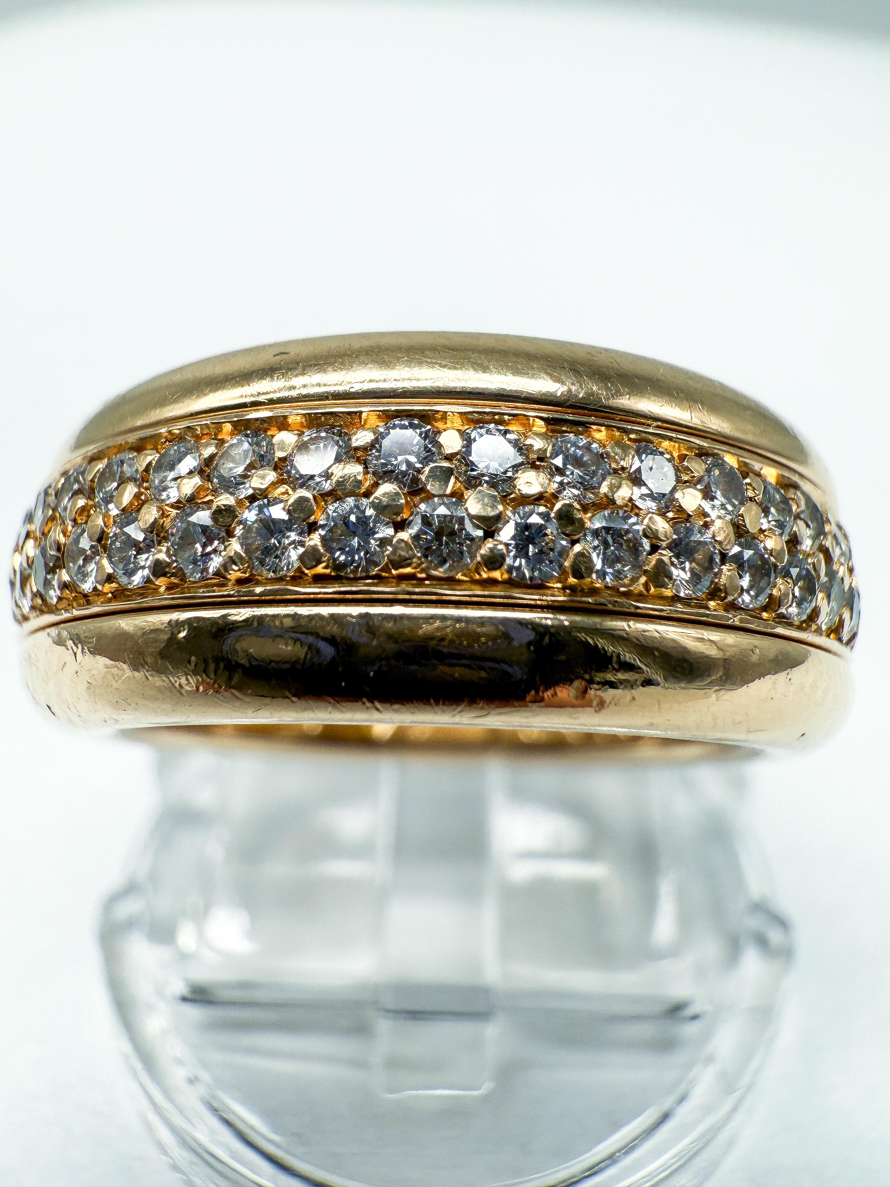 Moderne Bague Bucherer en or jaune 18 carats avec diamants en vente