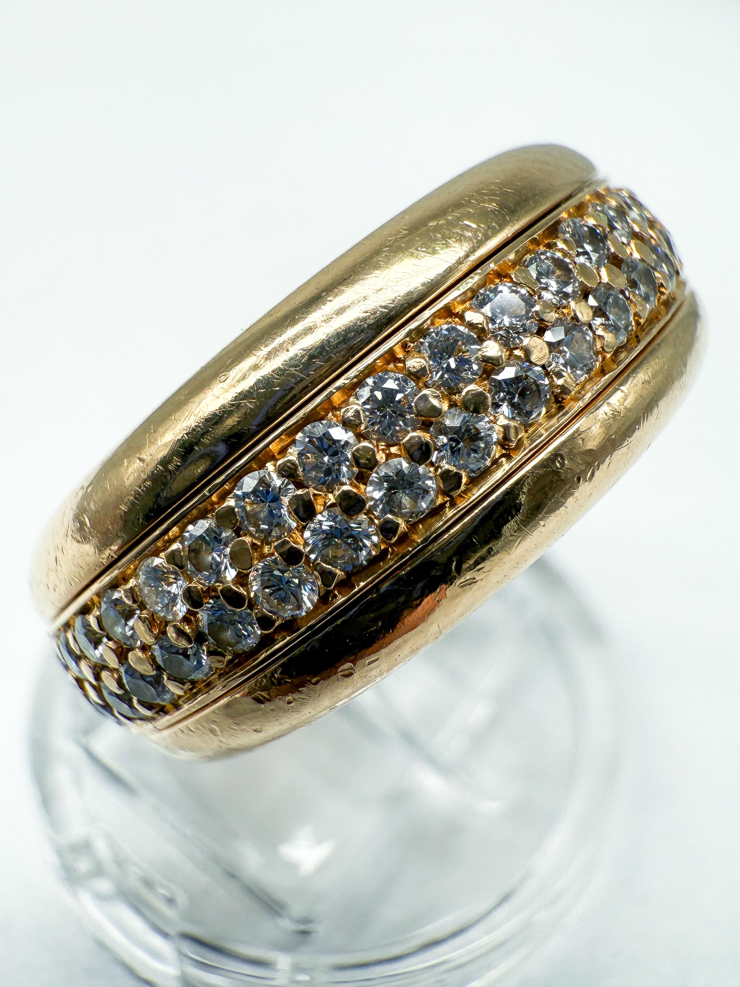 Taille brillant Bague Bucherer en or jaune 18 carats avec diamants en vente
