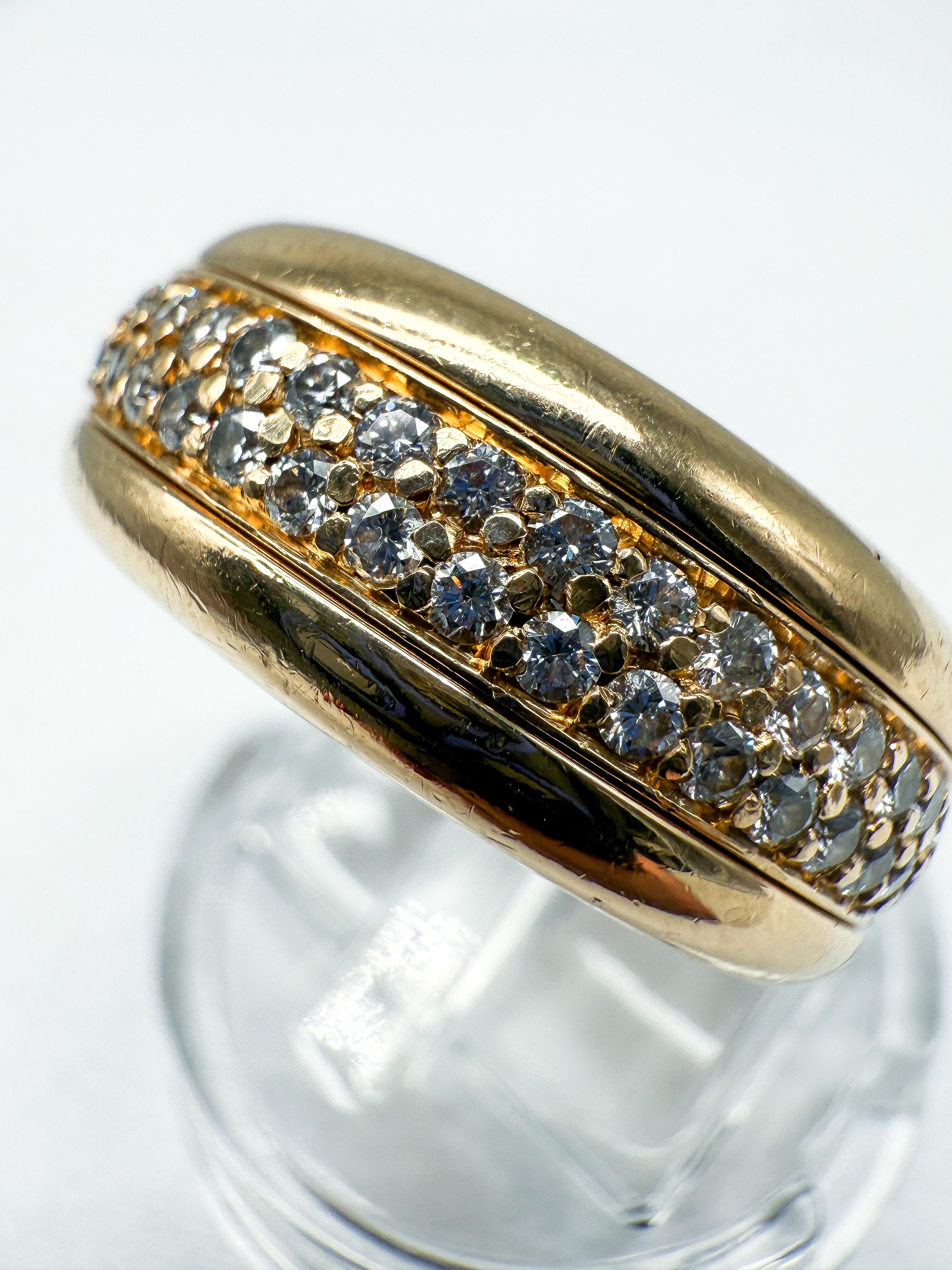 Bague Bucherer en or jaune 18 carats avec diamants Bon état - En vente à Berlin, DE