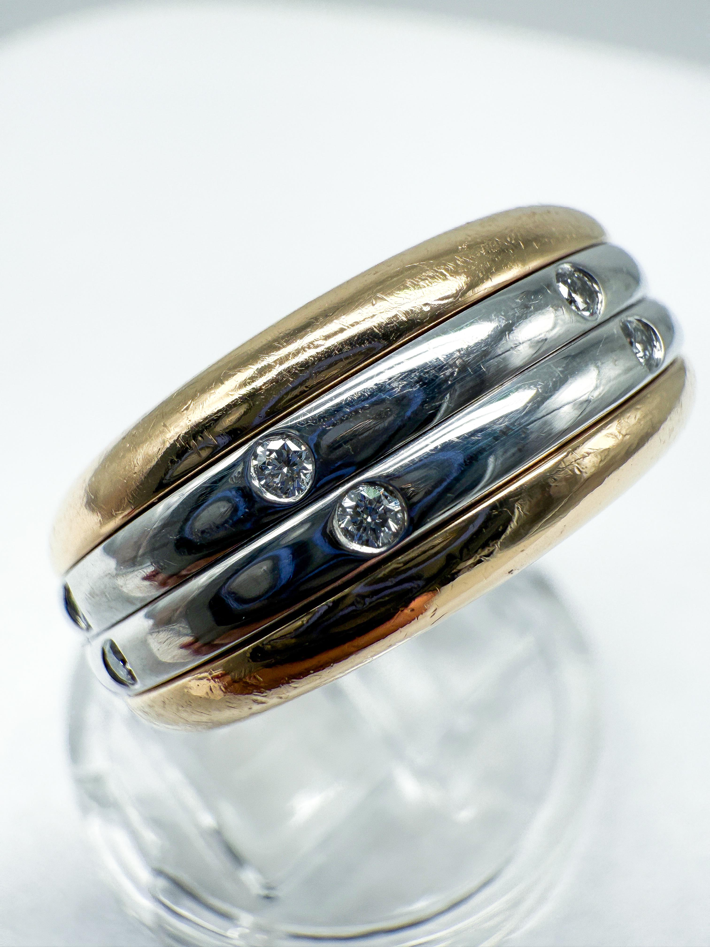 Bague Bucherer en or jaune 18 carats avec diamants en vente 1