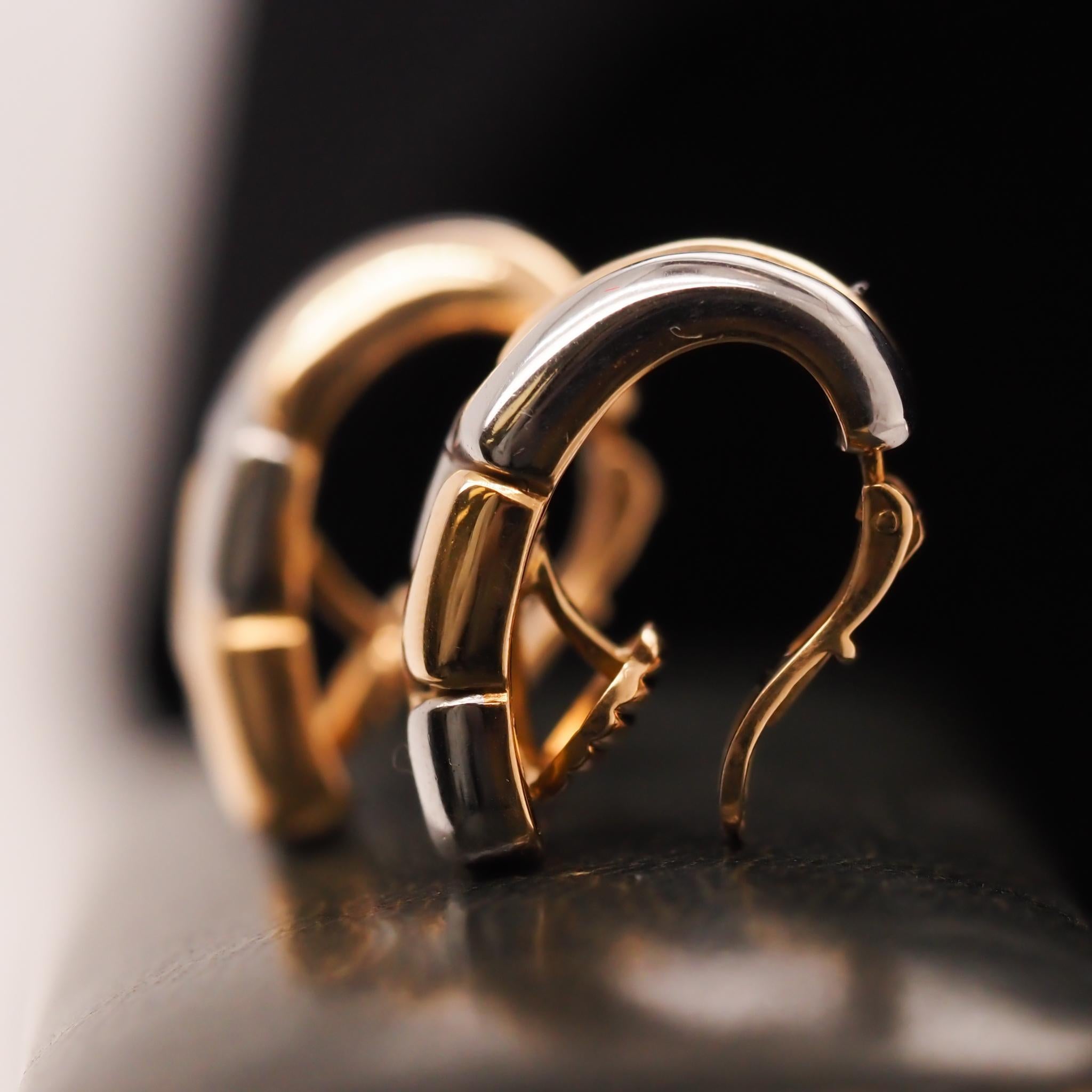 18K Gelbgold Bulgari (BVLGARI) Zweifarbige Ohrringe im Angebot 2