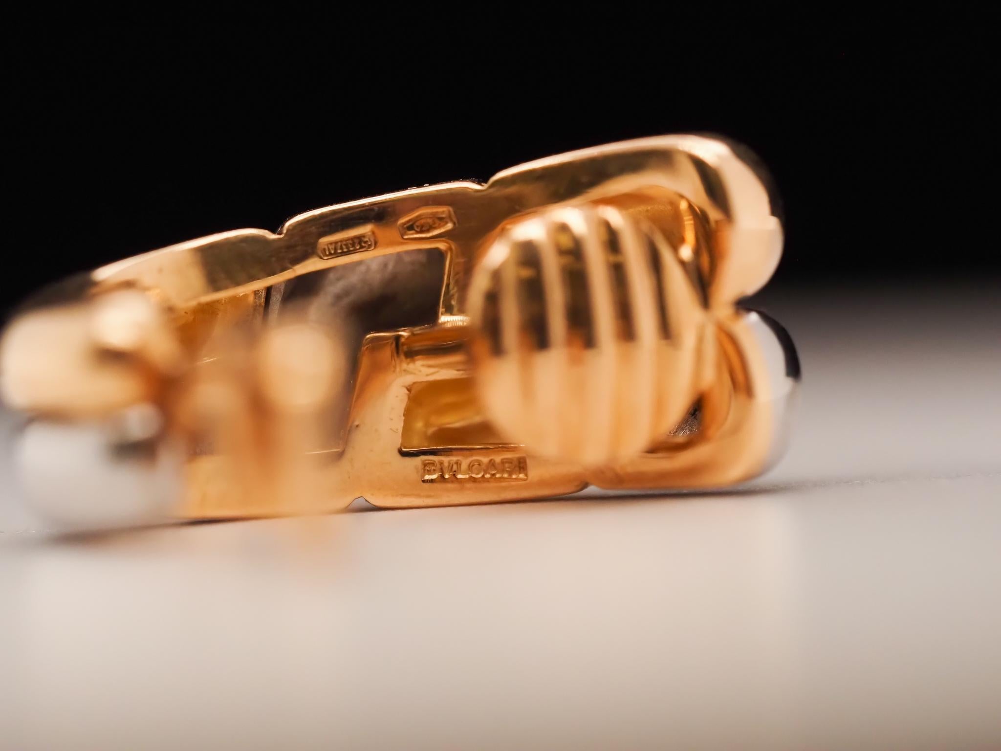 18K Gelbgold Bulgari (BVLGARI) Zweifarbige Ohrringe im Angebot 5