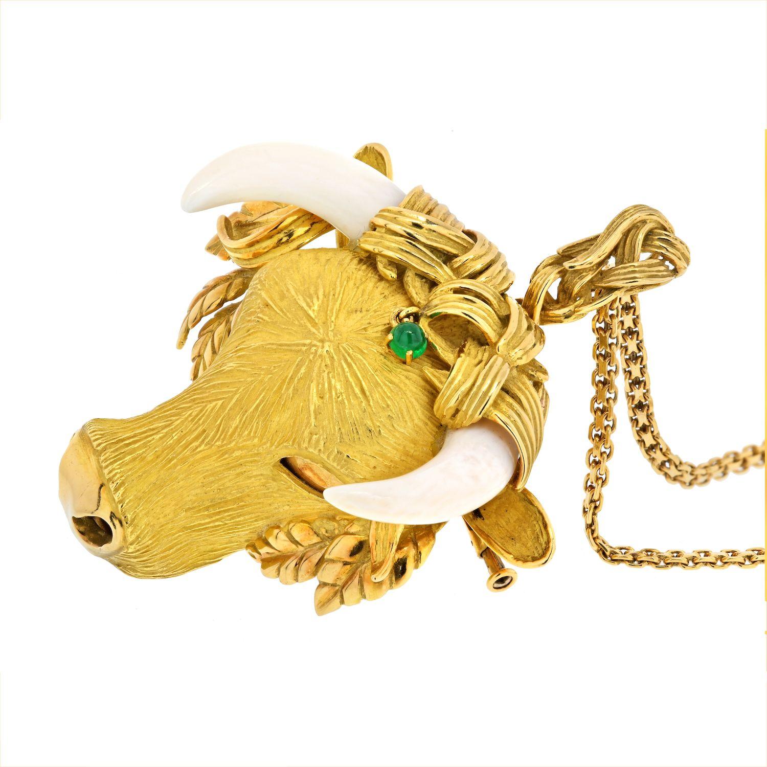 gold bull pendant