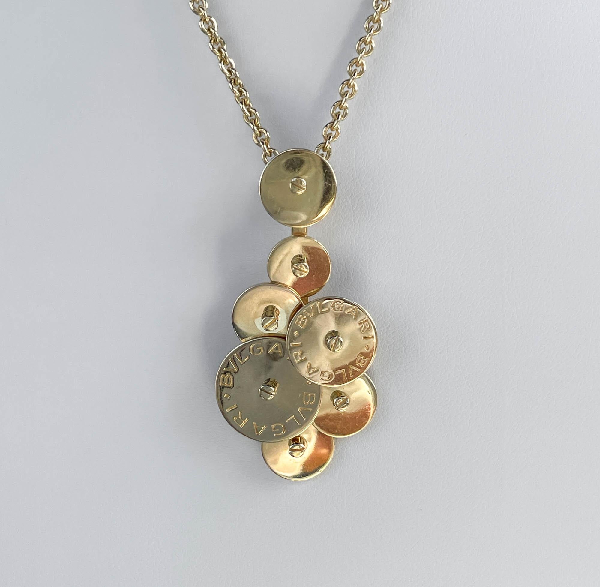 Women's 18k Yellow Gold Bvlgari Cicladi Pendant Necklace For Sale