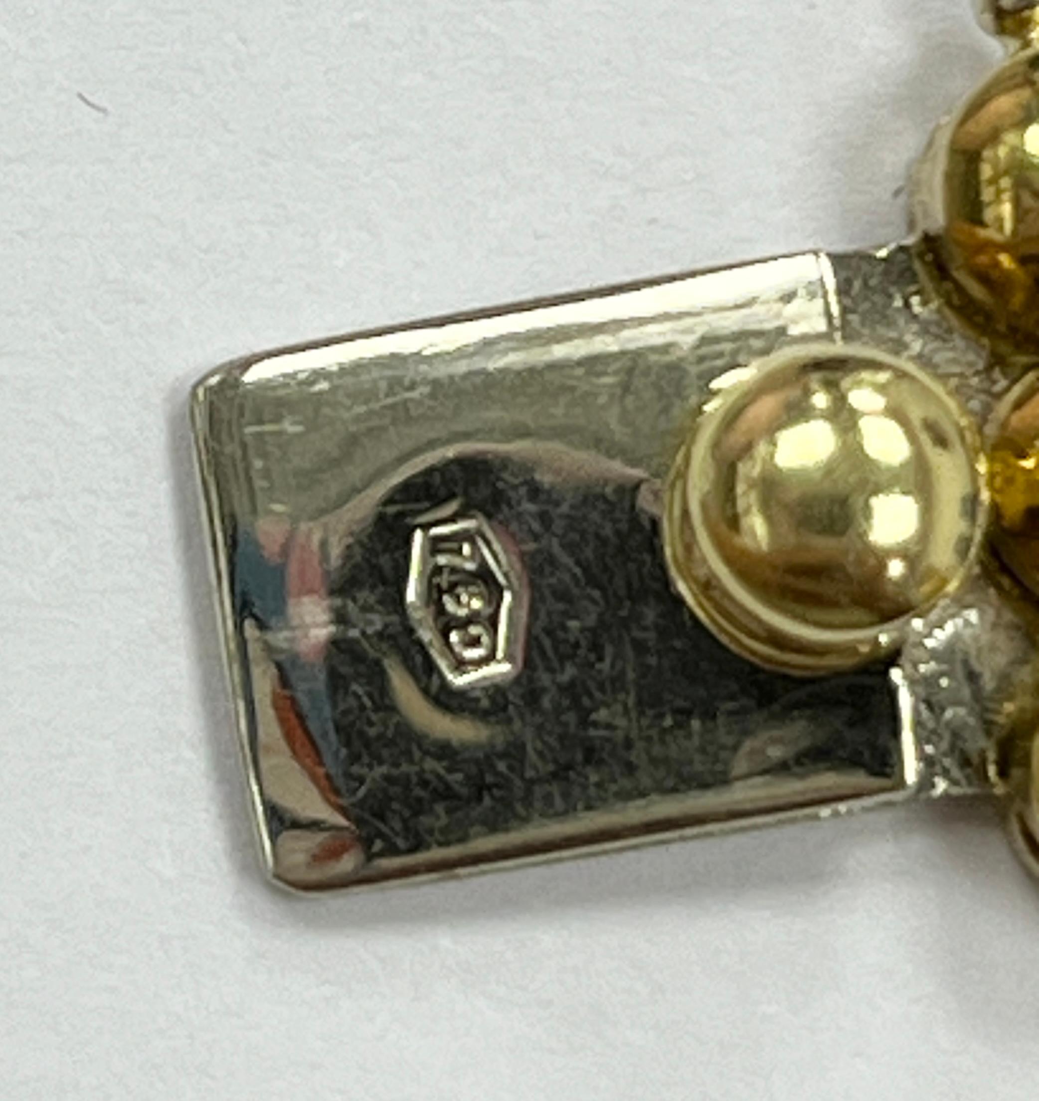 Uomo Collana con diamanti multi gemma cabochon in oro giallo 18K in vendita
