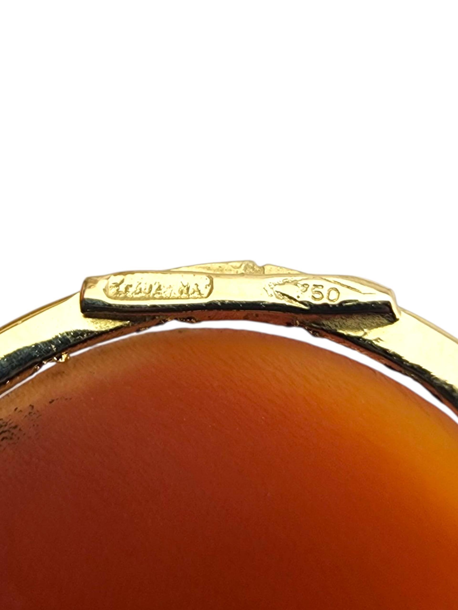 Spilla e ciondolo con cammeo in oro giallo 18 carati #22879 In condizioni buone in vendita a Washington Depot, CT