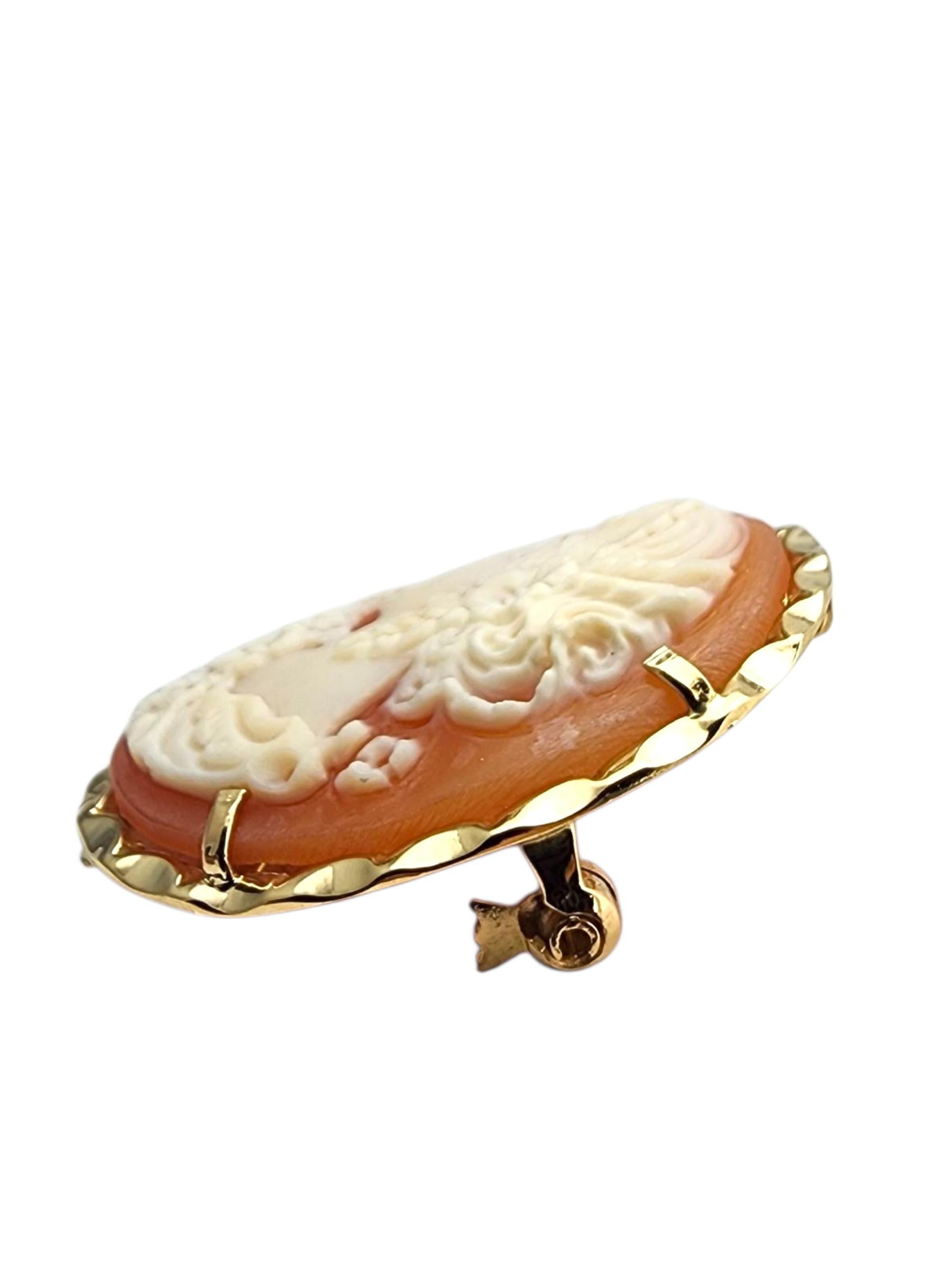 Spilla e ciondolo con cammeo in oro giallo 18 carati #22879 in vendita 2