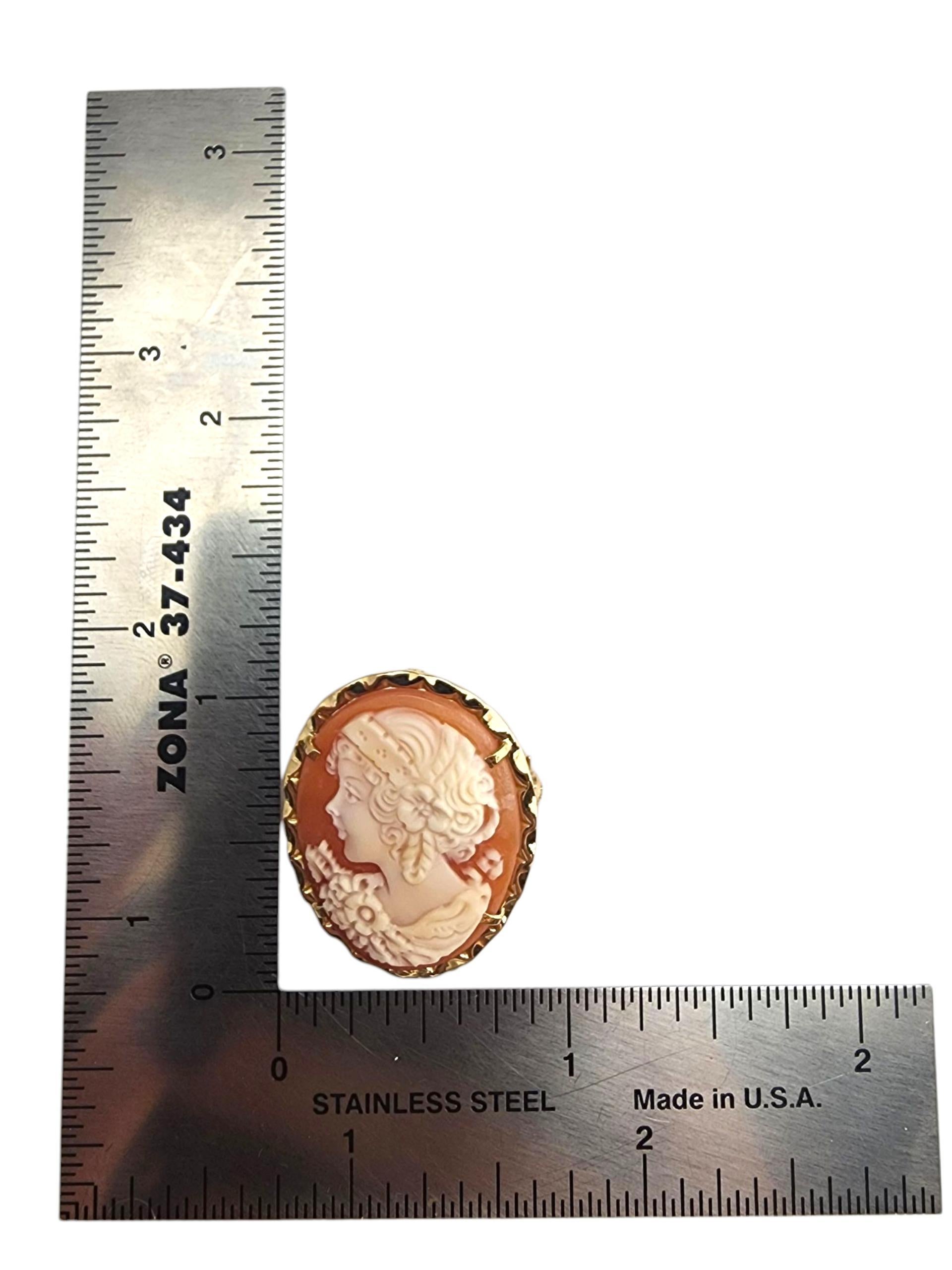 Spilla e ciondolo con cammeo in oro giallo 18 carati #22879 in vendita 4