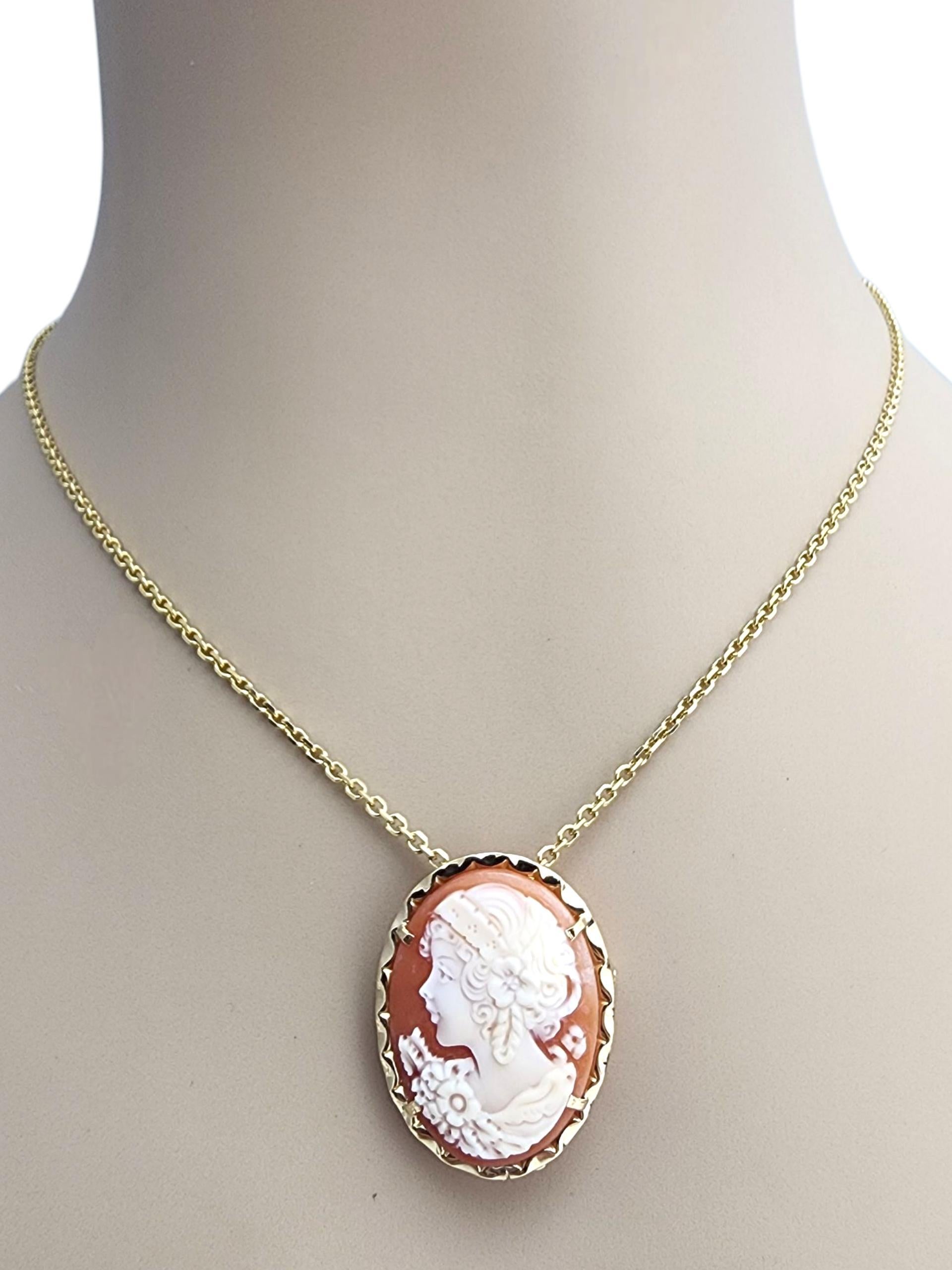 Spilla e ciondolo con cammeo in oro giallo 18 carati #22879 in vendita 5