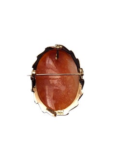 18K Yellow Gold Cameo Brooch Pendant #25776