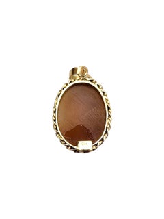 18K Yellow Gold Cameo Pendant #25360