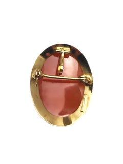 18K Yellow Gold Cameo Pendant Pin #25700