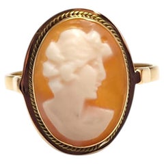 Bague camée en or jaune 18 carats, taille 6,25 #25391