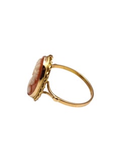 18K Yellow Gold Cameo Ring Size 7 #25389