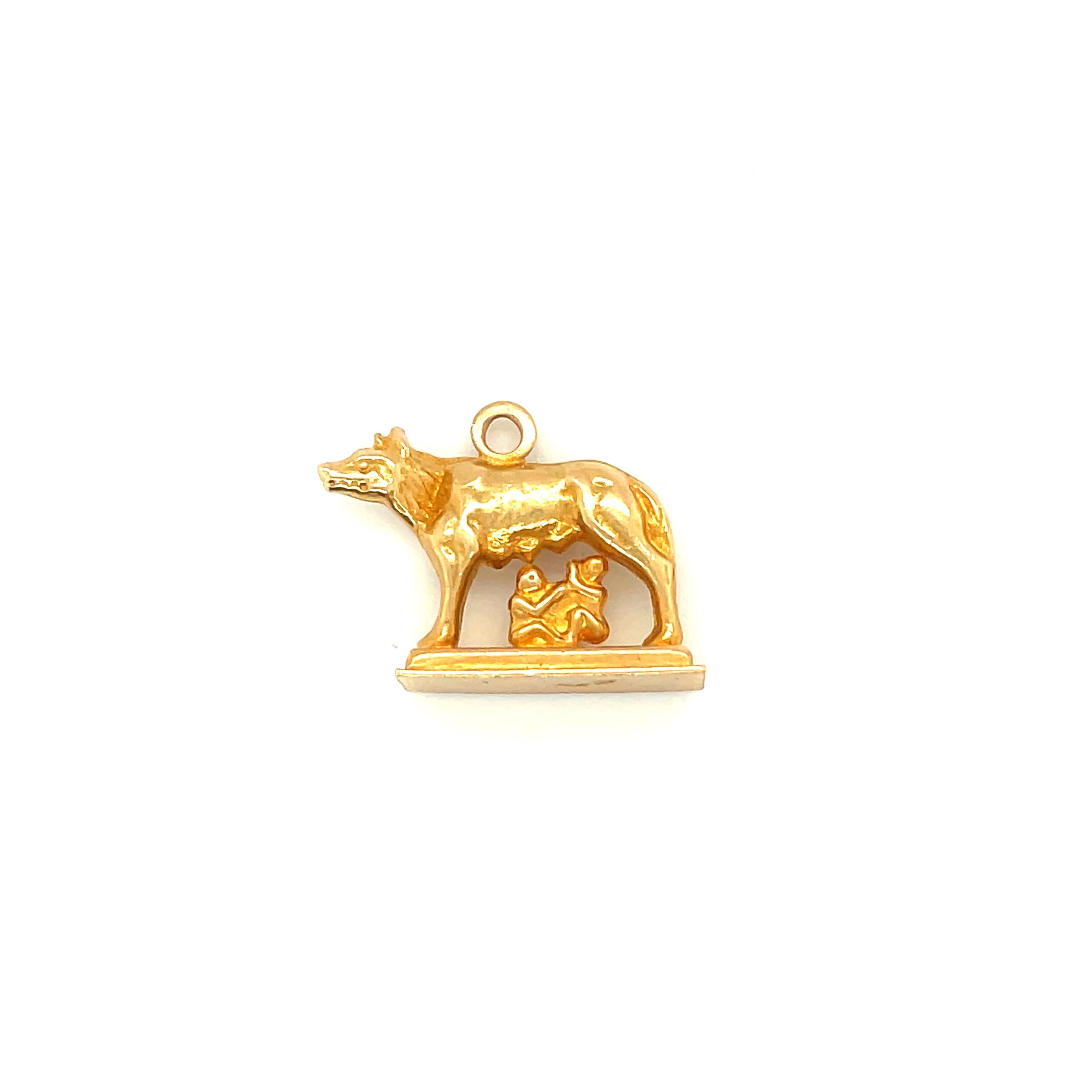 gold wolf charm