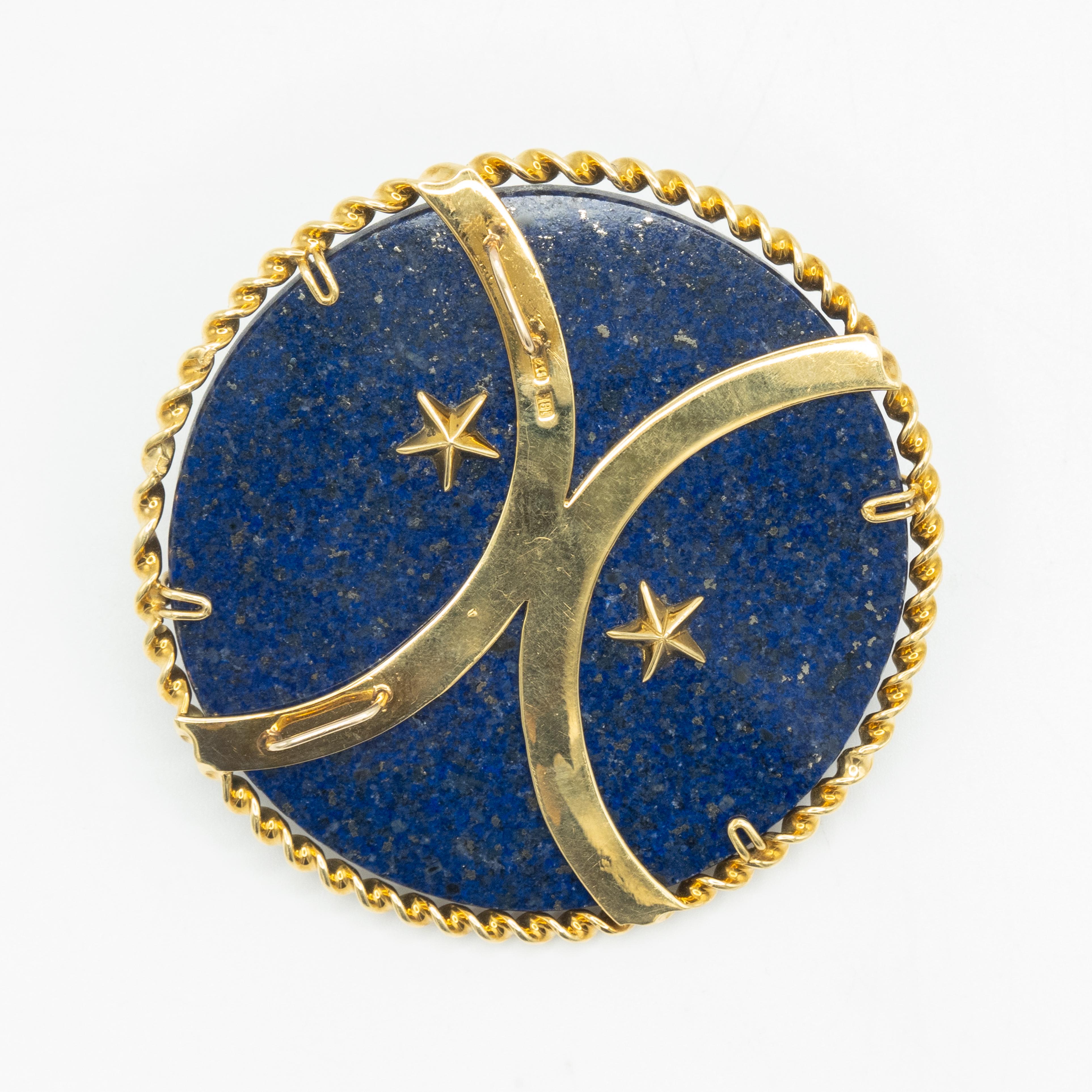 18K Yellow Gold Capricorn Zodiac Pendant c. 1970s For Sale 2