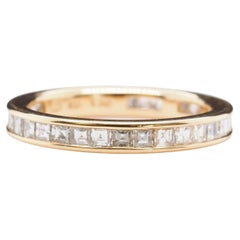 18k Yellow Gold Carre Cut Diamond Eternity Band