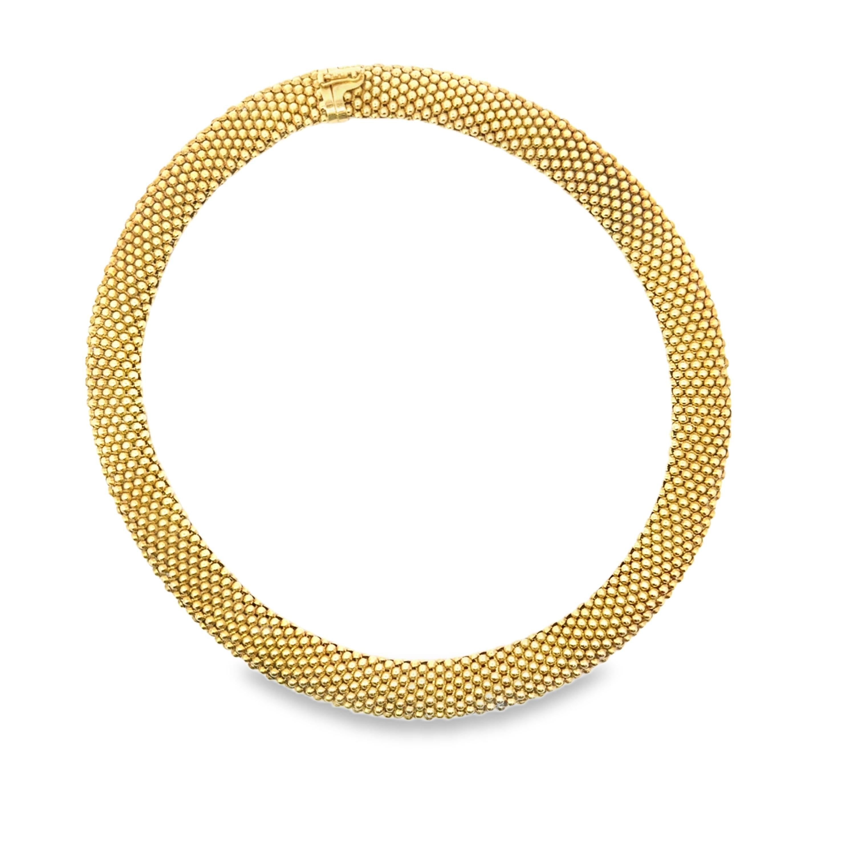 18k Gelbgold  Cartier 1960er Jahre Texturierte Goldhalskette im Zustand „Hervorragend“ in New York, NY