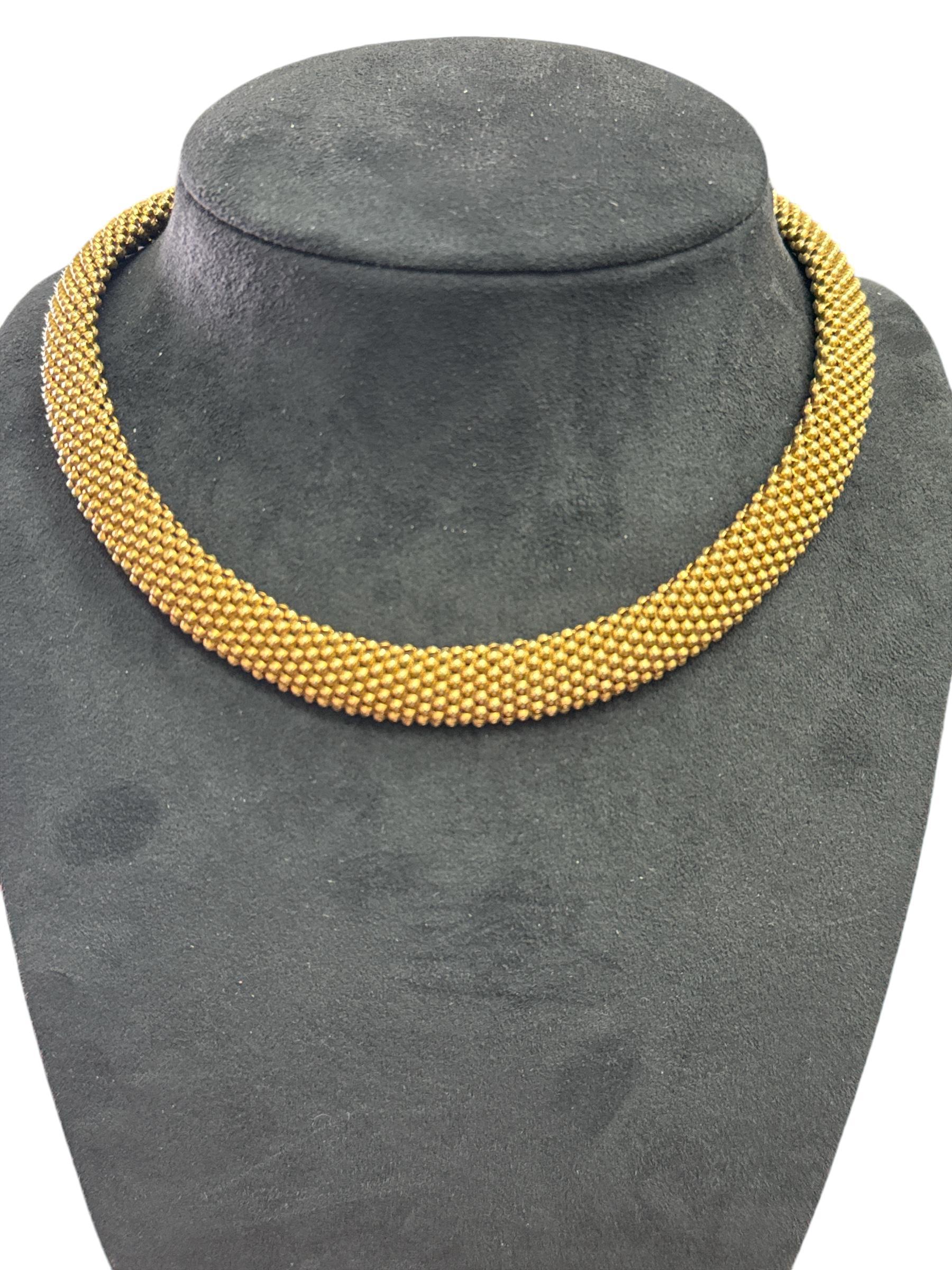 18k Gelbgold  Cartier 1960er Jahre Texturierte Goldhalskette Damen