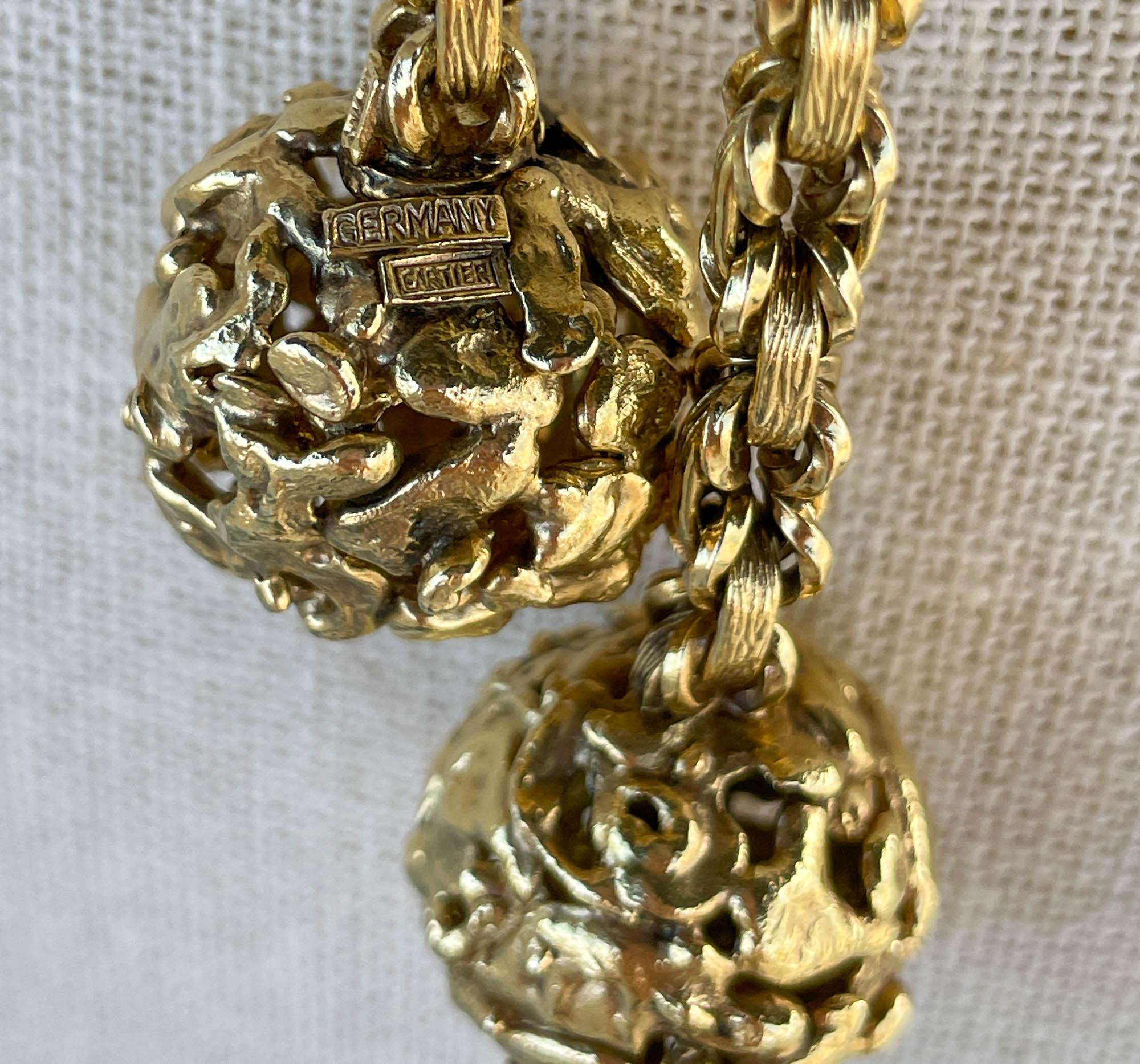 Cartier Germany 18k Yellow Gold Heavy Rope Chain Necklace
The chain is 45.5 inches long.
The total weight of the necklace is 266 grams. 

Please view our photos and videos for more details.

Good vintage condition, minor evidence of wear, some tiny