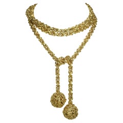 Collier Lariat en or jaune 18k Cartier Germany Heavy Rope