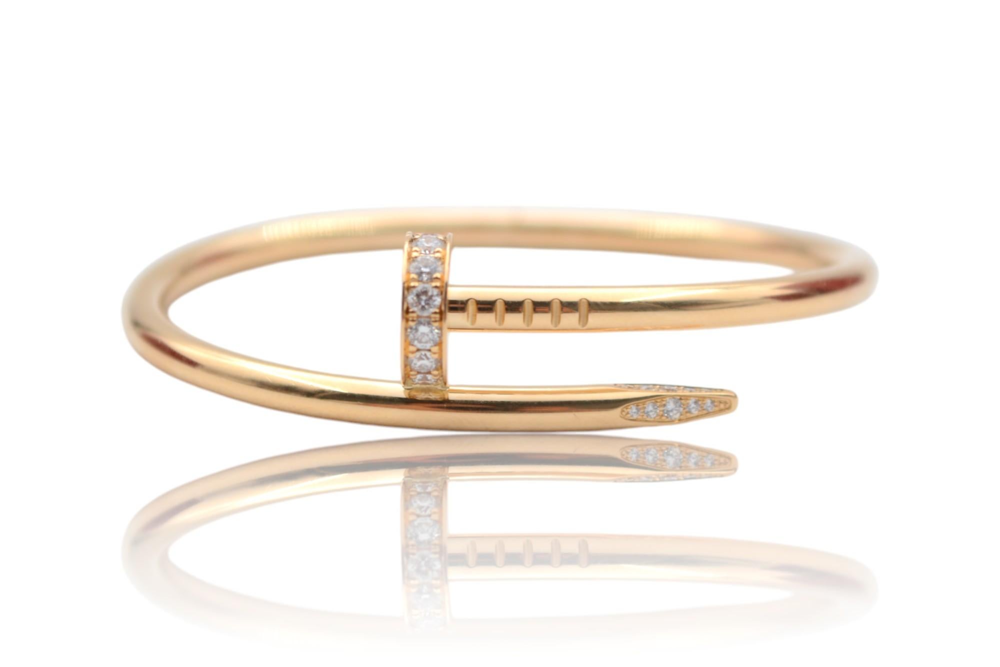 Bracciale Cartier Just on Clou in oro giallo 18 carati con diamanti incastonati in vendita 2