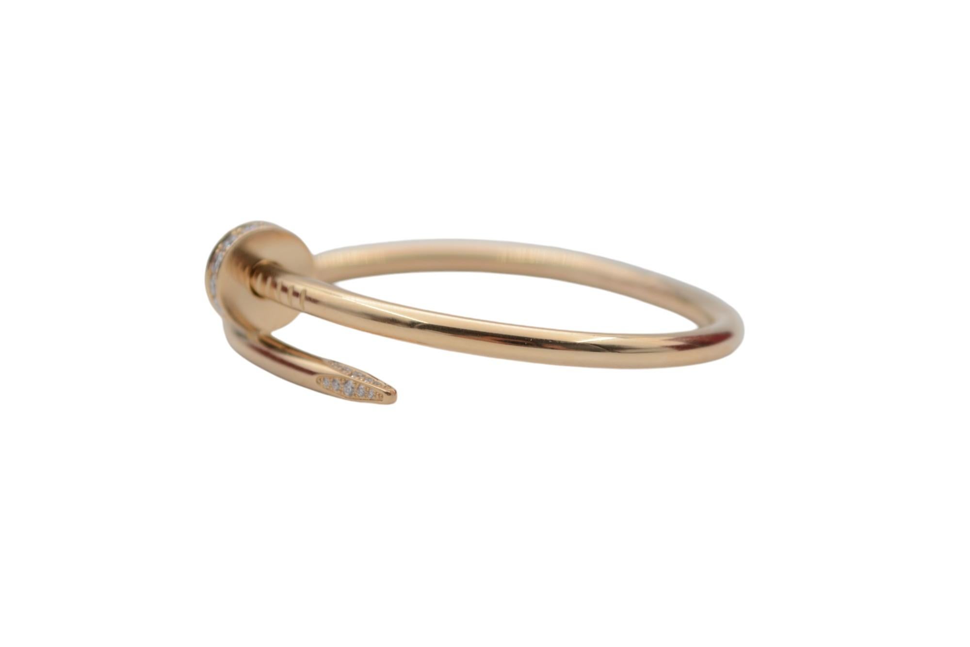 Bracciale Cartier Just on Clou in oro giallo 18 carati con diamanti incastonati in vendita 3